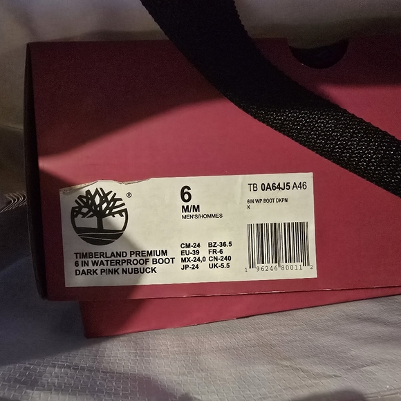 Size 6 men pink timberland 6 Inch Premium waterproof Boot '50th Anniversary - Picture 4 of 4